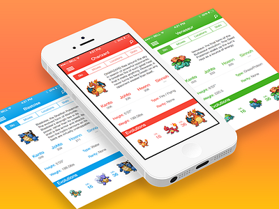 Pokédex App app apple clean flat interface ios ios7 iphone minimal pokedex pokemon ui