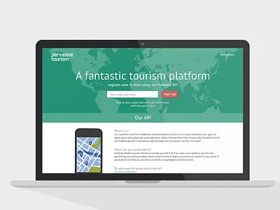 Pervasive website mockup clean design flat minimal pervasive tourism typography ui ux we website