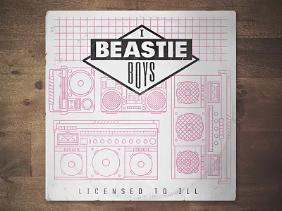 Beastie Boys Record Redesign aiga beastieboys illustration micahburger music textures toledo vector vinyl
