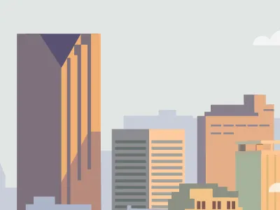 City scape building city cloud flat illustration windows