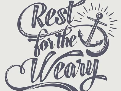 Rest for the Weary inline lettering louisville potsc script shirt swashes t shirt