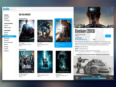 Movie App Prototype app application flat movie ui user interface