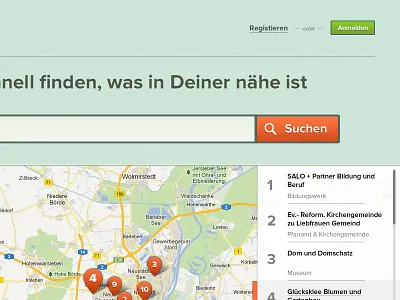 Concept website client map pin rejected search simple work