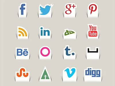 Paper Cut Social Media Icons (Free PNGs) freebie freebies icons paper social media