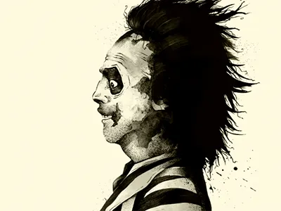 Beetlejuice art beetlejuice burton classic digital film illustration movie prints tim tribute