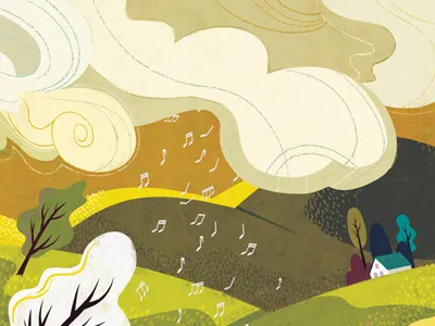 Music Addiction depression editorial illustration music print psychology