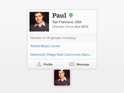 Airbnb • User popup airbnb popup profile user