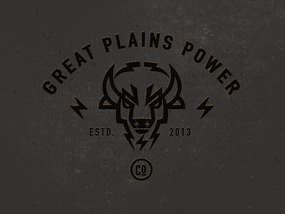 Great Plains Power Co. bison bolt bruner buffalo design electric logo mark mike power
