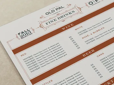 Menu Template athens bar best drinking town in the nation ga monogram o old pal p pub tavern