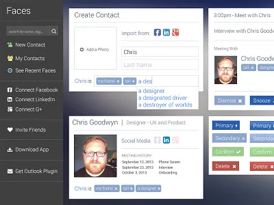 If Glass had facial recognition... design elements facebook facial recognition glass ui