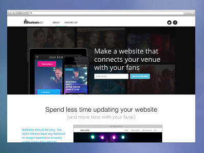 Bluetrain.io cms venue web design website
