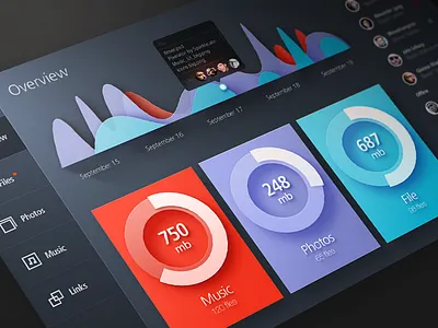 Cloud Storage app cloud music photos ui