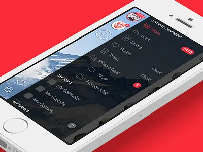 Mail App for iPhone: Sidebar email folders ios iphone mail sidebar