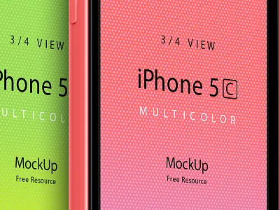 Three Quarter View iPhone 5C Psd Vector Mockup 5c iphone mockup psd vector