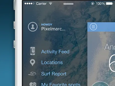 Open blue design icon ios7 iphone mobile