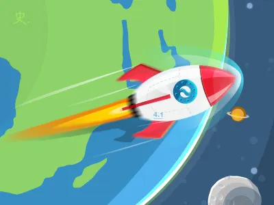 Rocket branding cartoon color earth graphic illustration rocket space universe