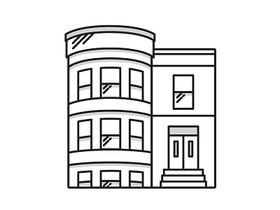 I built a brownstone brooklyn brownstone gym icon line art logo typography yoga