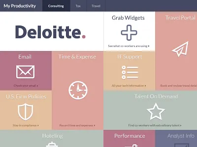 Wigetry app colors icons tiles ui ux web