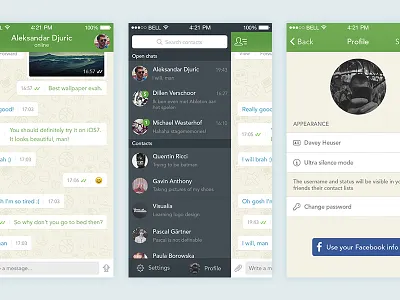 Whatsapp for iOS 7 [redesign] app avenir interface ios ios7 iphone mobile redesign ui whatsapp