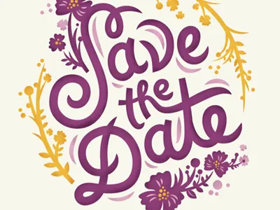 Circling Floral cursive floral flowers hand lettering illustration nature organic plants save the date script typography wedding