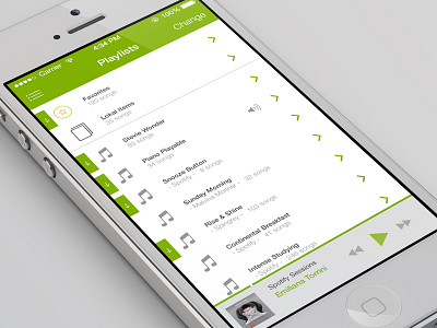 Spotify iOS 7 apple green grey ios ios 7 iphone music playlist retina spotify ui user interface