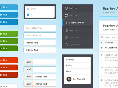 Belly Command Center UI Assets assets button dropdown error fields hover input kit label modal nav ui