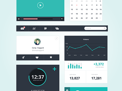 Flat UI Kit - Download clean design kit flat icons interface kit metro ui ui kit user interface