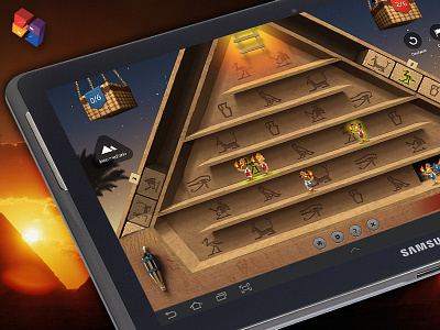 PYRAMID RUN Gameboard UX & GUI Design :) app floors game game play gameboard maze points pyramid samsung score strategy tablet