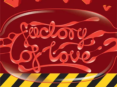 Factory Of Love colorful design factory of love illustration interactive design love music festival robots stage typography