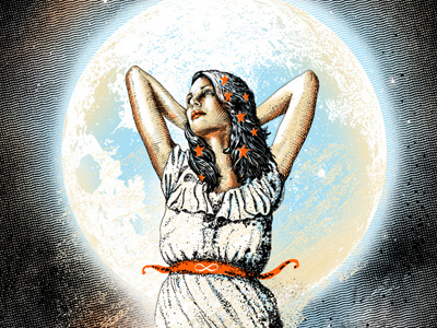Volition Art Print diy emblem infinity moon screen print universe wolf woman