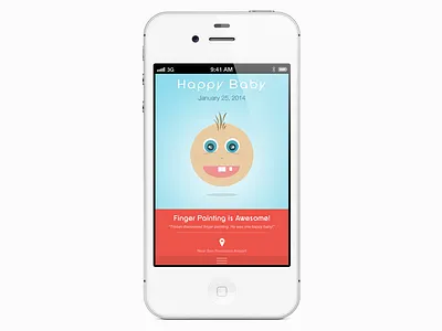 Baby Mood Mobile App app apple baby blue character colorful flat ios mobile mood pink psd