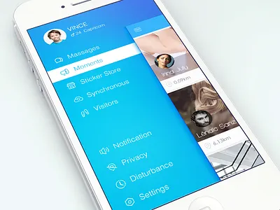 Social App blue clean ios7