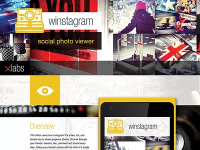 Win8tagram application landing page