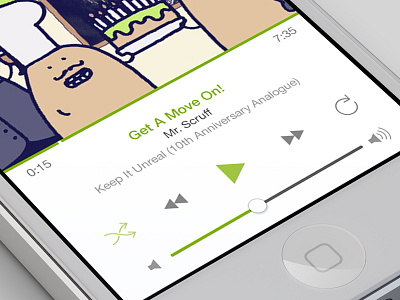 Playing mockup apple green grey ios ios 7 iphone music playlist retina spotify ui user interface