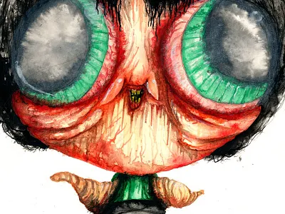 Buttercup cartoon painting watercolor