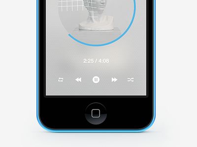 Loop App 5c app blue circle design icons iphone music number player redesign white