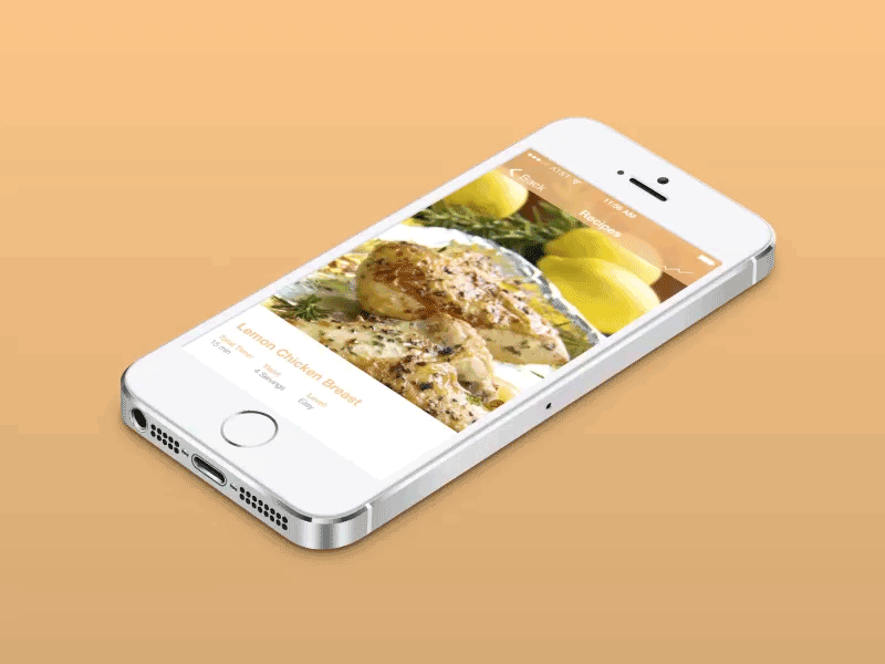 Nutricam Recipe Screen camera chicken eats fitness food good lemon minimal motion parallax