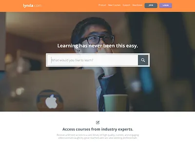 Lynda.com Redesign app flat flat ui layout redesign ui web web design