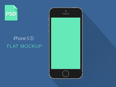 iPhone 5S Mockup clean download flat freebie ios iphone iphone 5s long shadow minimal mockup psd template
