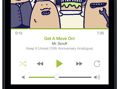 Playing Spotify iOS 7 apple green grey ios ios 7 iphone music playing retina spotify ui user interface