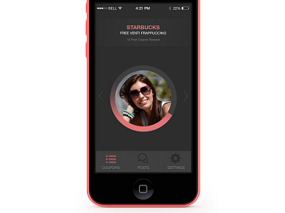 Concept for a Coupon App coupon design flat gray ios7 load mobile navigation pink psd simple ui
