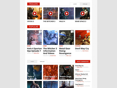 Playing Daily trailers and popular gamers minimal popular tab trailer web web design website