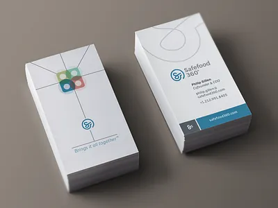 Safefood 360 Business Card brand business card identity logo design minimal design safefood 360 stationery
