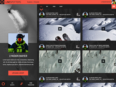Linespotters Profile Page fullscreen html5 profile page ui