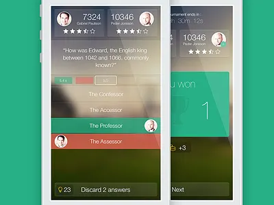 Quizapp - iOS 7 attempt app design flat interface ios ios7 iphone iphone5 photoshop quiz ui ux