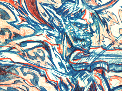 Goblin drawing gig poster goblin illustration instrument process violin