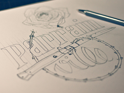 Parrain de la Ville black dune dunedzn handmade illustration ink knife letter rose sketch typo typography