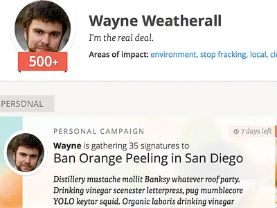 Causes profile pages on desktop causes profile