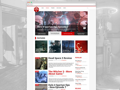 Playing Daily gamers games header news popular sidebar ui ux web web design website
