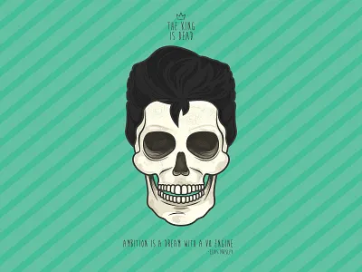 The king is dead art culture elvis elvis presley illustration king pop rock rock roll skull